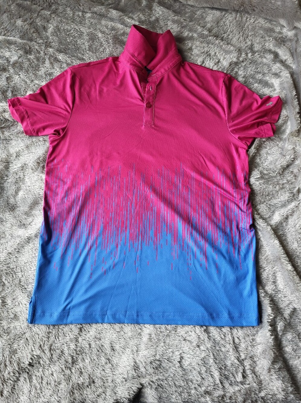 Birdies Pink, Blue and White Athletic Polo Interior Tag View